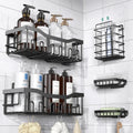 4 Pack Adhesive Shower Caddy Rustproof Stainless Steel Large Capacity No Drilling Organizer Shelves for Bathroom Storage