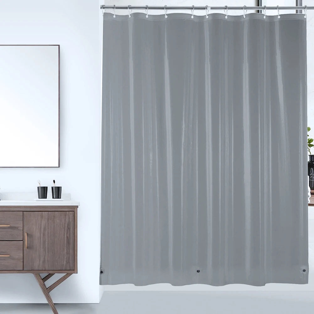 Clear Shower Curtain Waterproof White Plastic Bath Curtains Liner Transparent / Pink Bathroom Mildew PEVA Home Luxury with Hooks