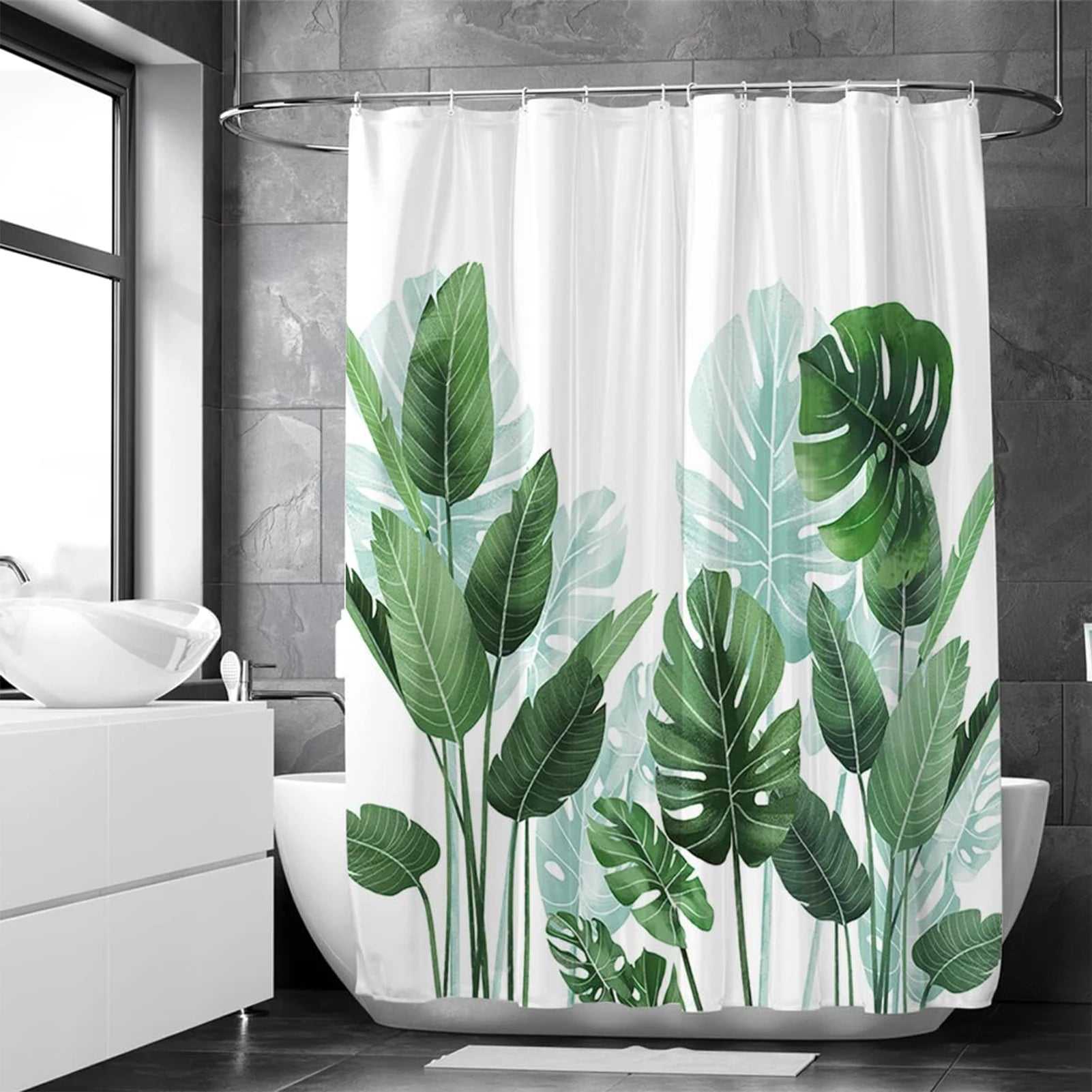 Clear Shower Curtain Waterproof White Plastic Bath Curtains Liner Transparent / Pink Bathroom Mildew PEVA Home Luxury with Hooks