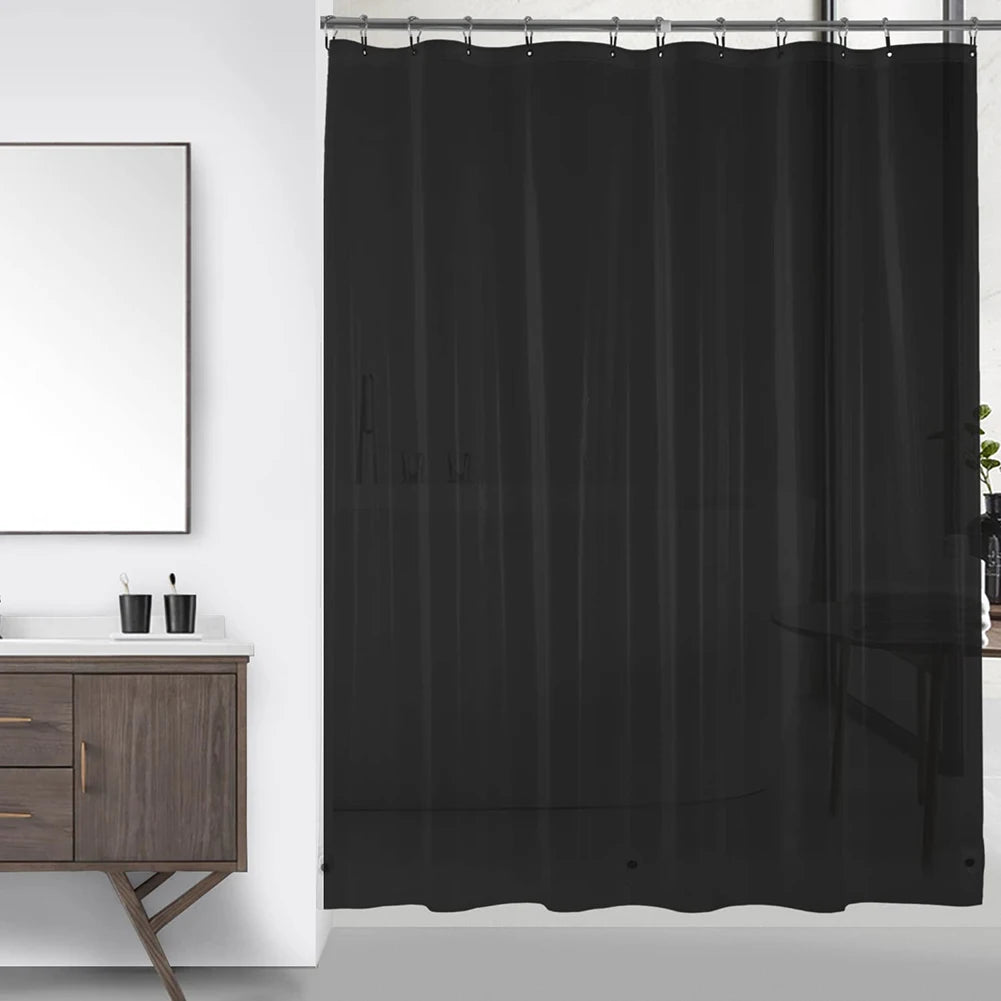 Clear Shower Curtain Waterproof White Plastic Bath Curtains Liner Transparent / Pink Bathroom Mildew PEVA Home Luxury with Hooks