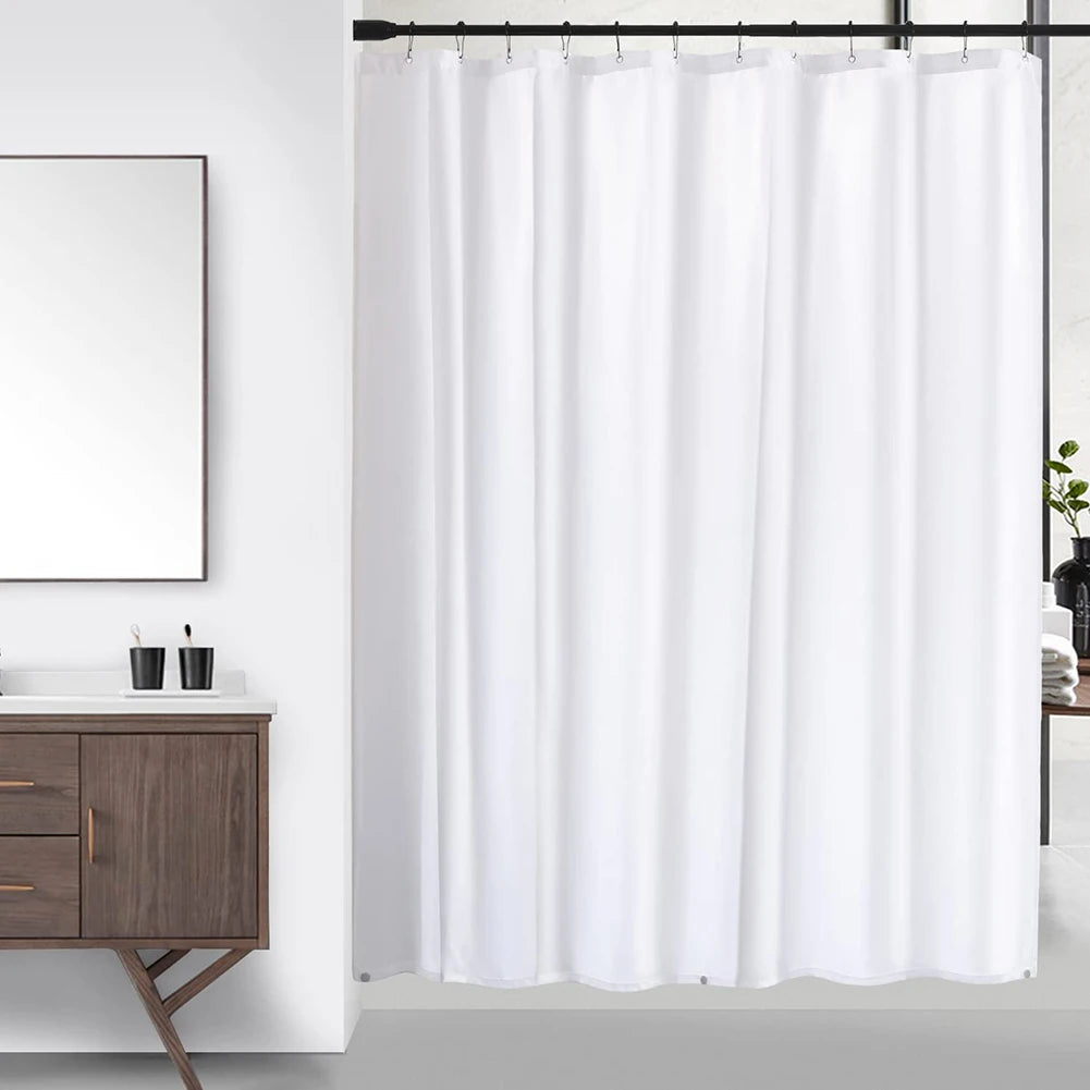 Clear Shower Curtain Waterproof White Plastic Bath Curtains Liner Transparent / Pink Bathroom Mildew PEVA Home Luxury with Hooks