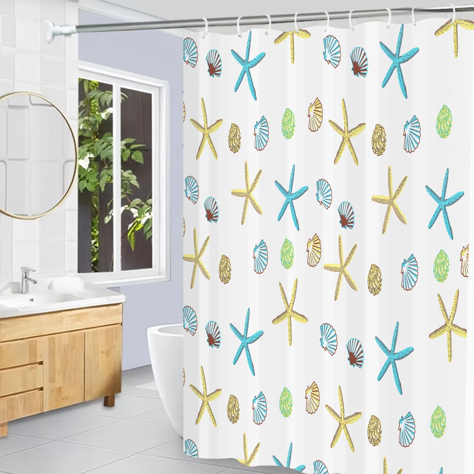 Clear Shower Curtain Waterproof White Plastic Bath Curtains Liner Transparent / Pink Bathroom Mildew PEVA Home Luxury with Hooks