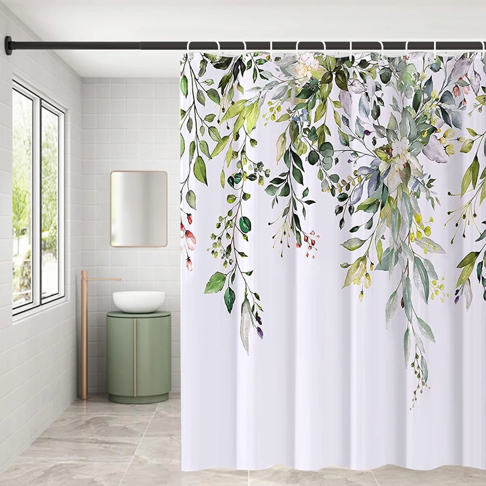 Clear Shower Curtain Waterproof White Plastic Bath Curtains Liner Transparent / Pink Bathroom Mildew PEVA Home Luxury with Hooks